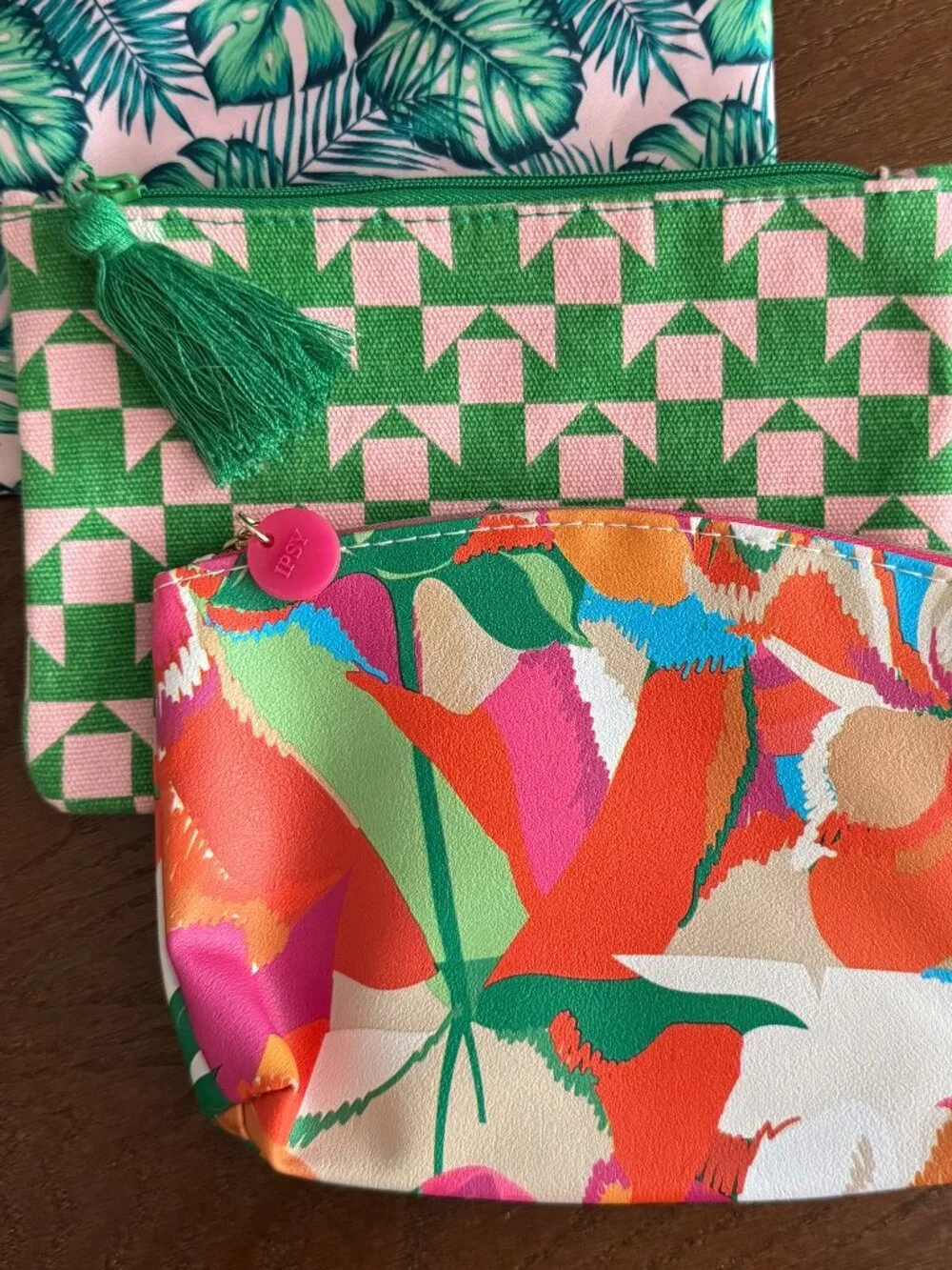 Ipsy Glam Bag Lot of 4 Tropical Floral Botanical Cosmetic Pouches